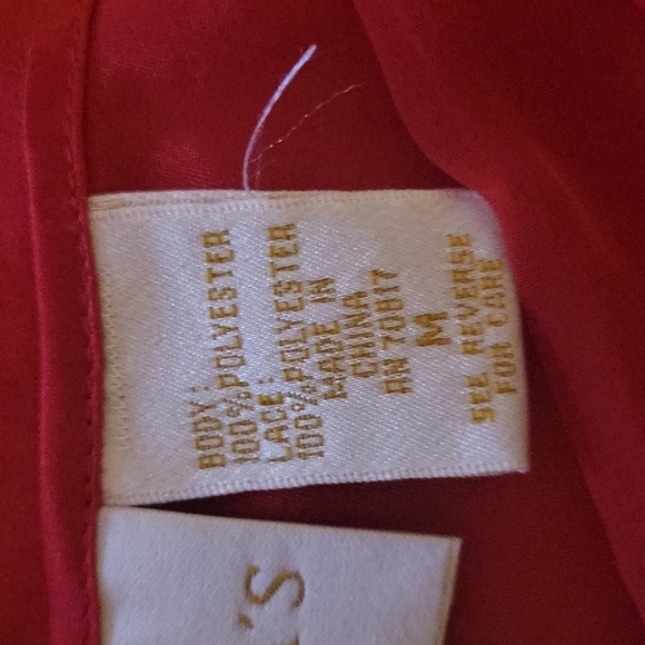 VICTORIAS SECRET Gold Label Vintage Satin Red Teddy Bodysuit Medium - Picture 10 of 11